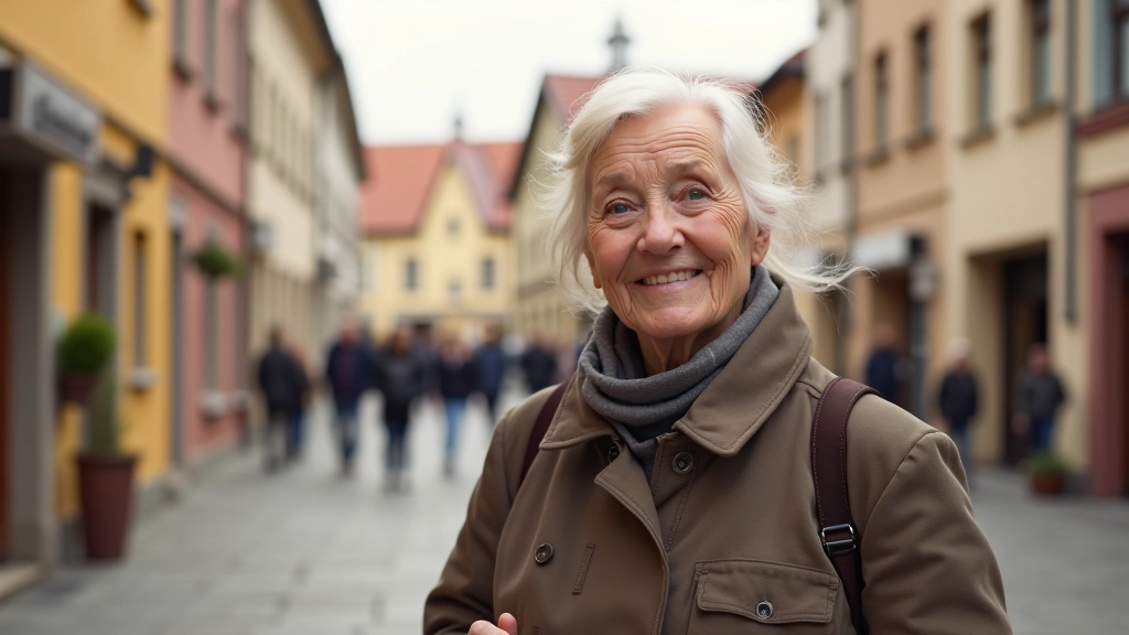 Skupinka seniorů procházkující se po historickém náměstí s průvodcem