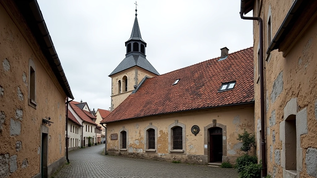 Kostol svatého Ducha v Telči s gotickou architekturou a starou střechnicí