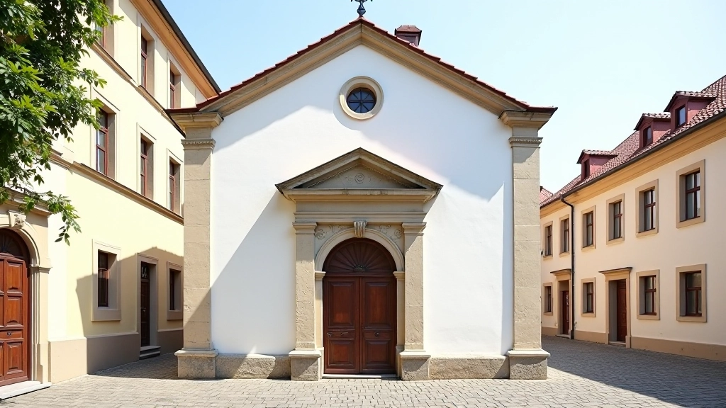 Kaple sv. Ducha v Telči s renesanční architekturou a kamenným portálem